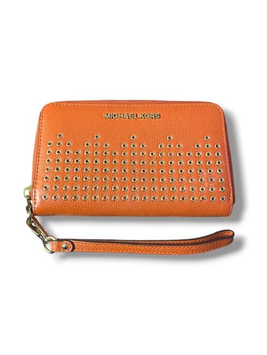 Michael Kors Handbags - MICHAEL KORS - Hayes Multifunction Phone Case Wallet ORANGE/GOLD